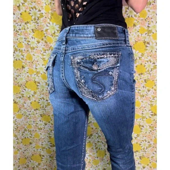 Women’s Silver Western Glove Works Jeans - Picture 3 of 5